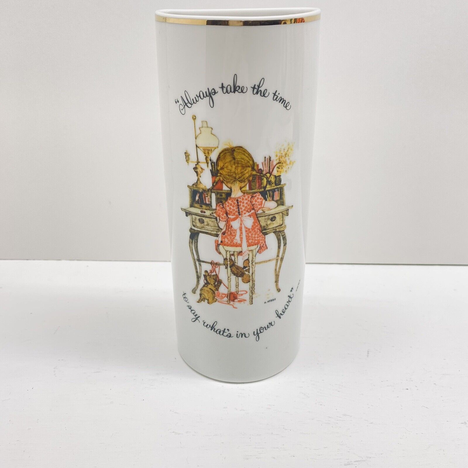 HOLLY HOBBIE Ceramic Vase WALL POCKET  Say What’s In Your Heart