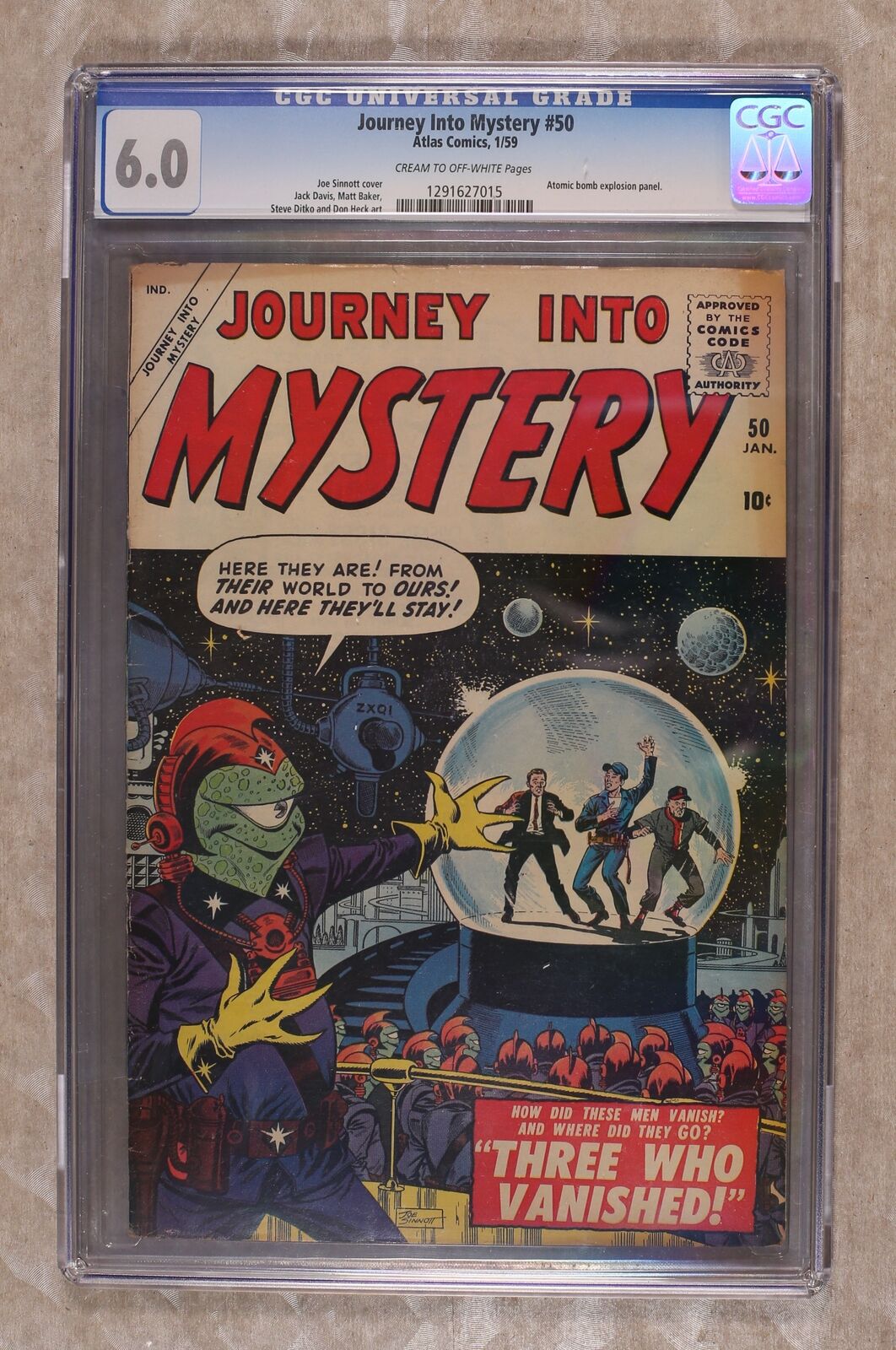 Journey into Mystery #50 CGC 6.0 1959 1291627015