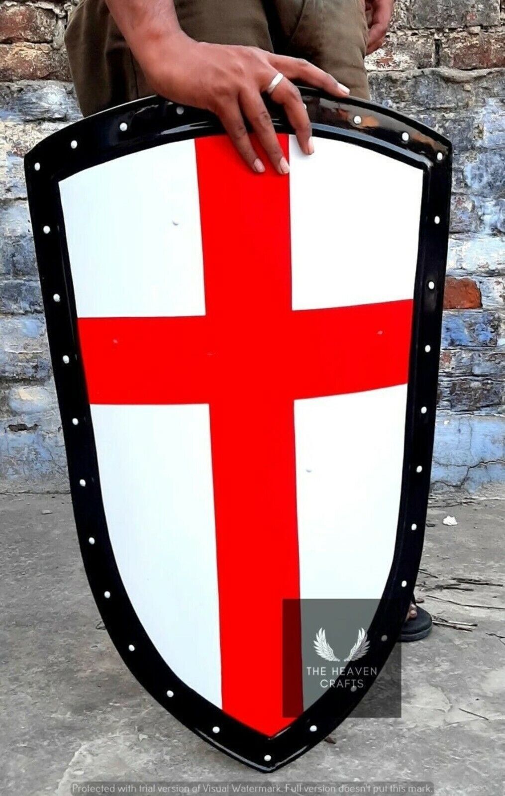 Christmas 18G Battle Armor Shield Red Knight Templar Red Cross Shield 30 Inch