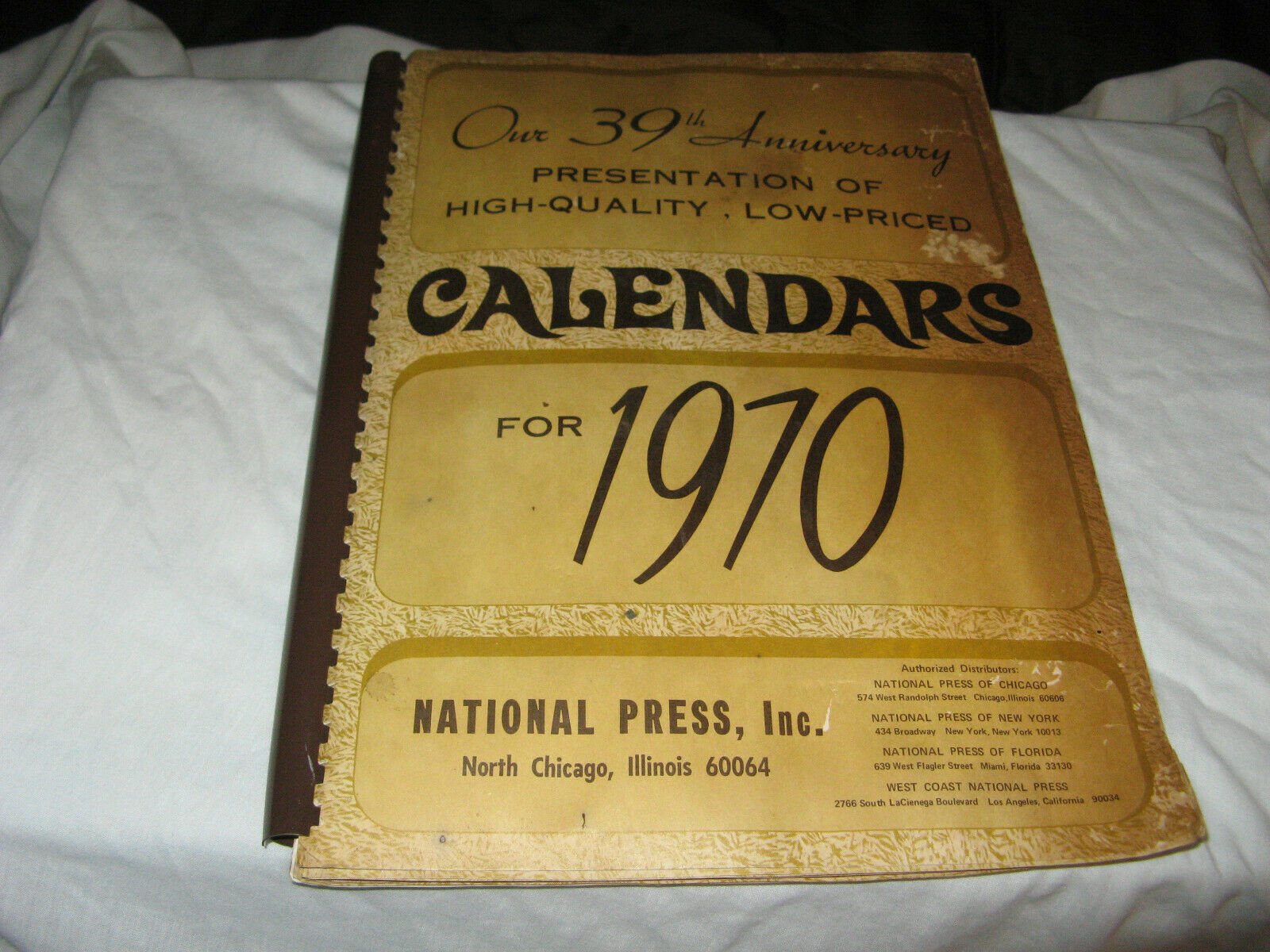 Vintage National Press Inc Calendars For 1970 Salesman Sample Oversized Book