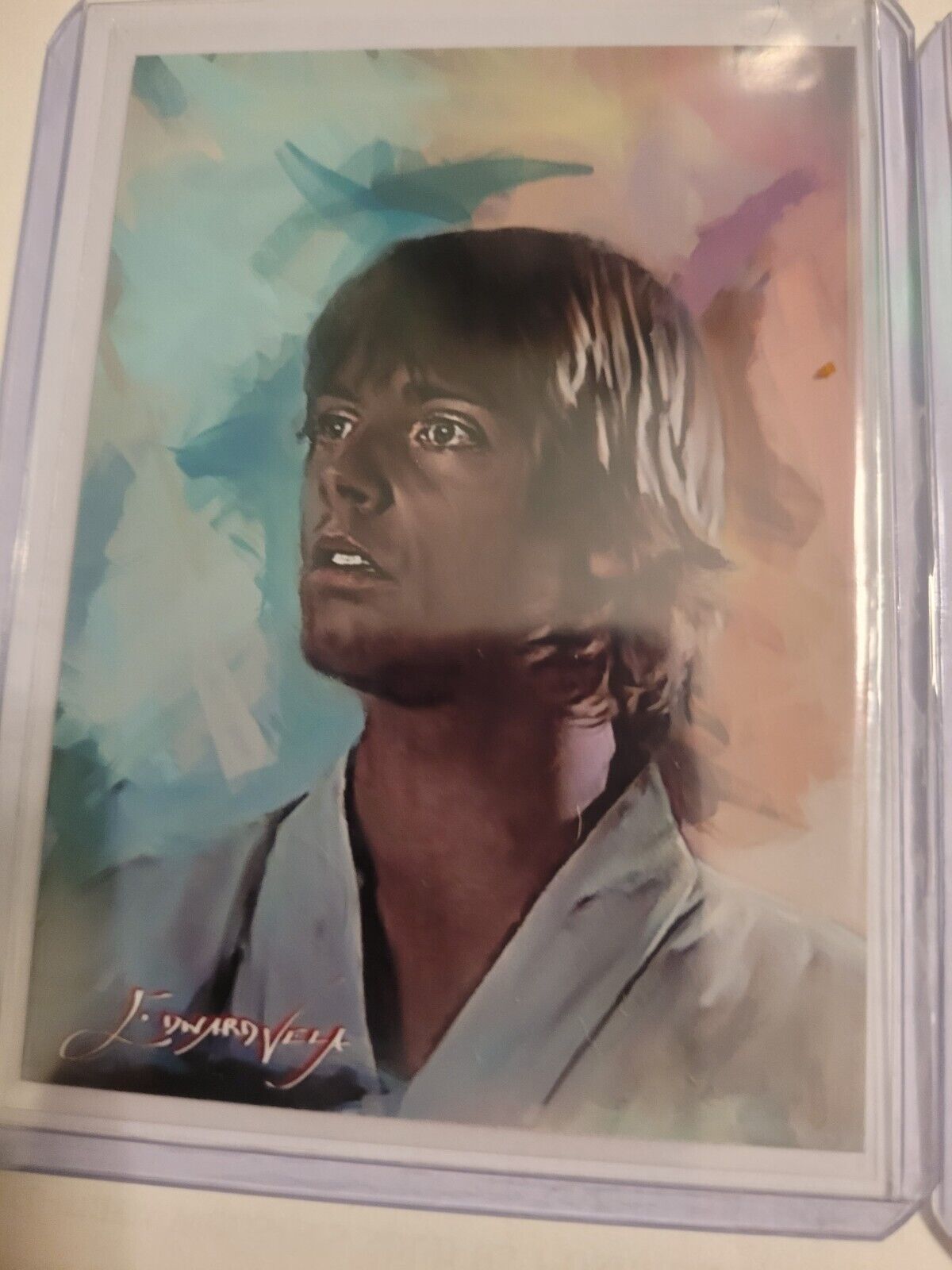 Luke Skywalker #15 Art Card Limited 26/50 Edward V Signed (Movies Characters) &