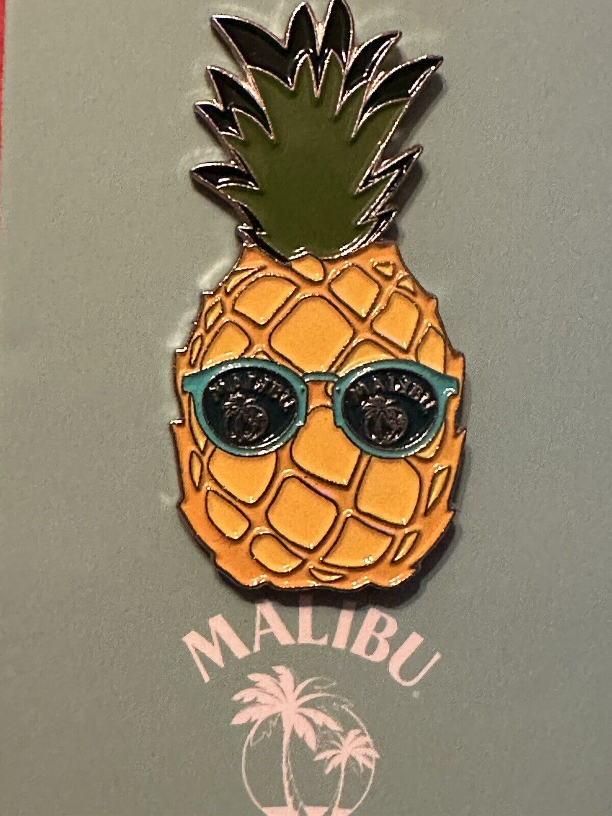 Malibu Rum Pineapple Enamel Pin Badge 1 in. X 1.5 in. NEW