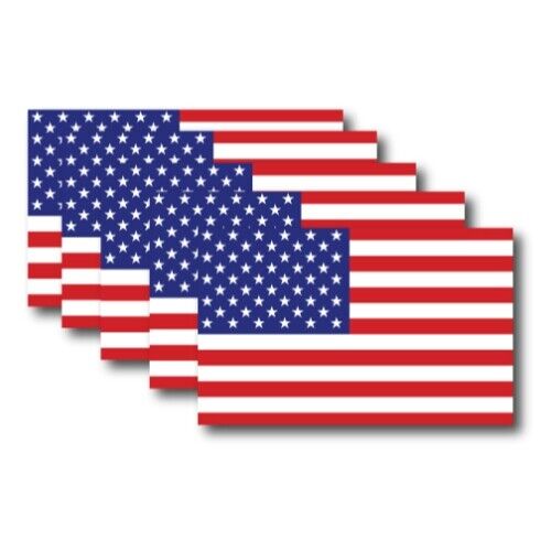 American Flag Magnet Decal, 5 Pack, 2.75x4 Inches, Automotive Magnet