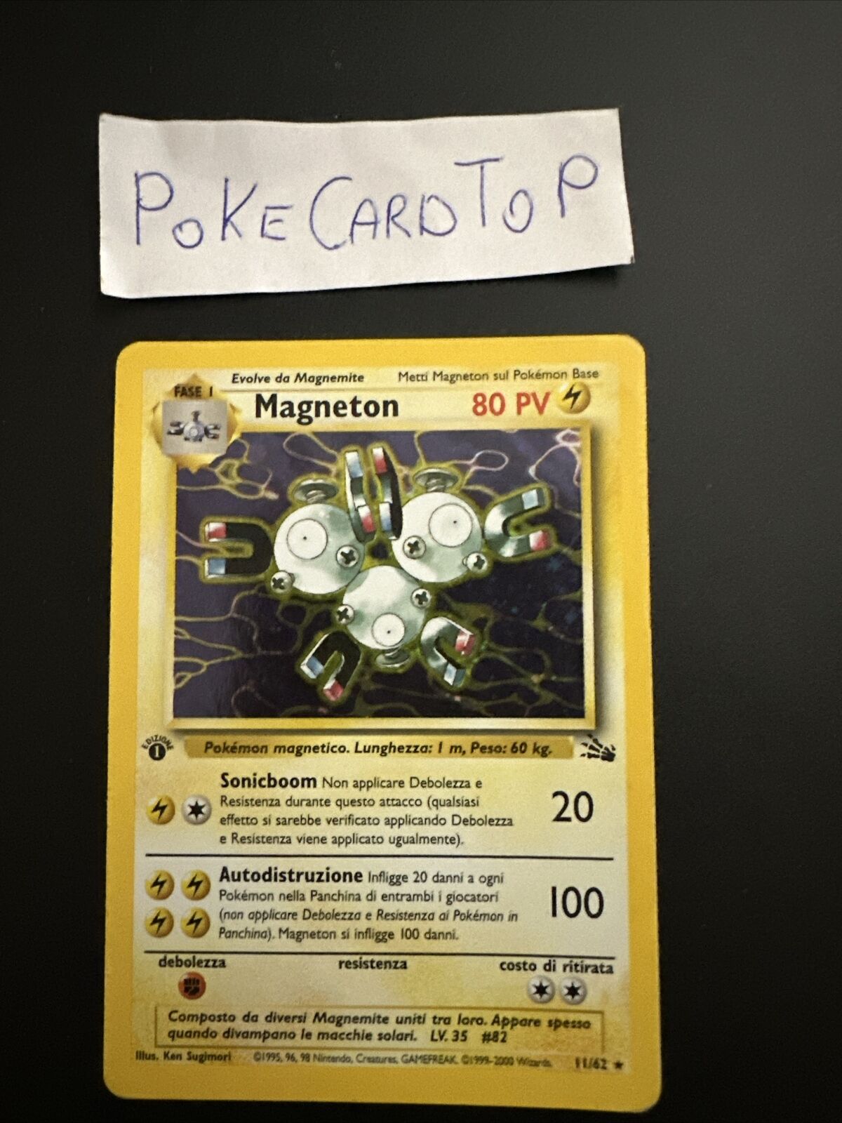 Pokemon Card Magneton 11/62 - Fossil-Ita - Holo-good/exc - 1st -