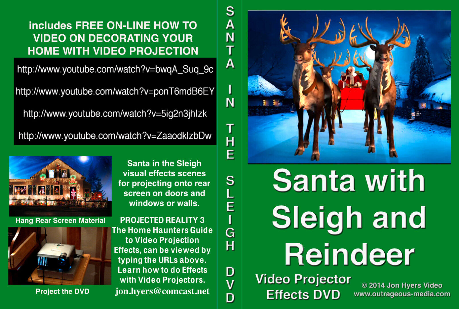 VIRTUAL Santa Sleigh and Reindeer, Santa Flying in Sleigh  USB,  by Jon Hyers