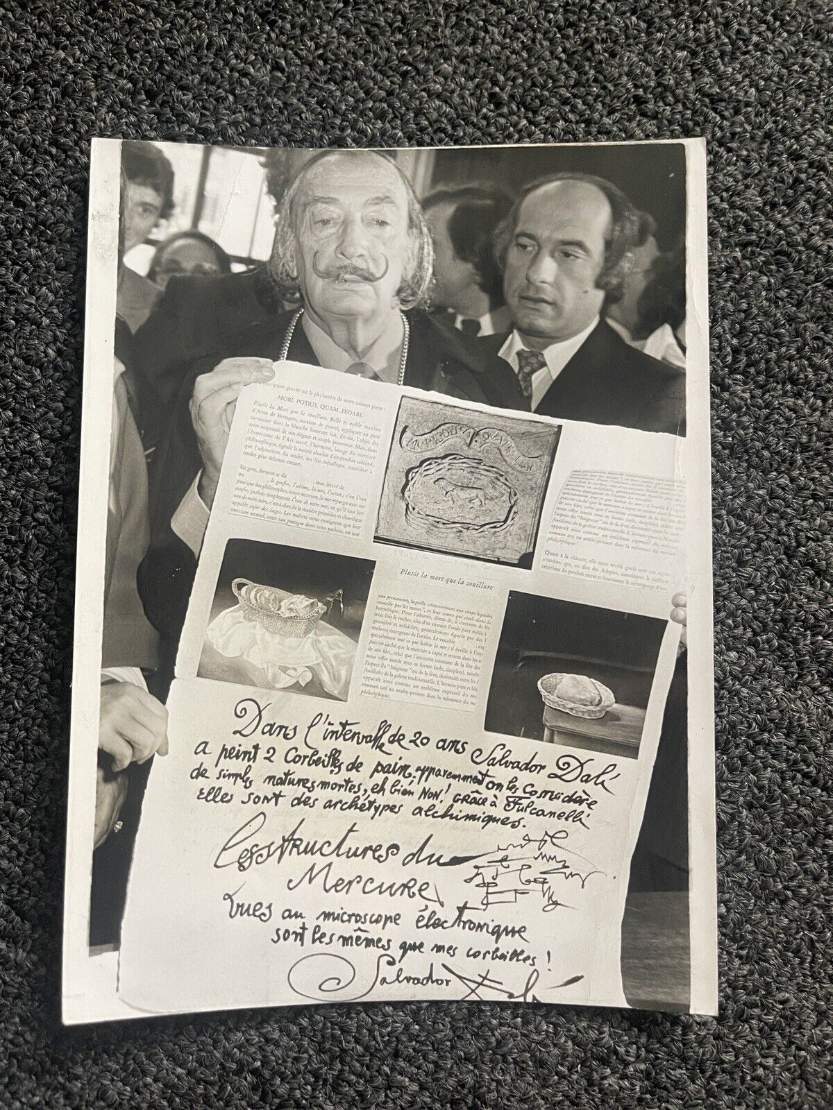 rare 1976 SALVADOR DALI press photo Holding page from Book Mexico type 1 artist