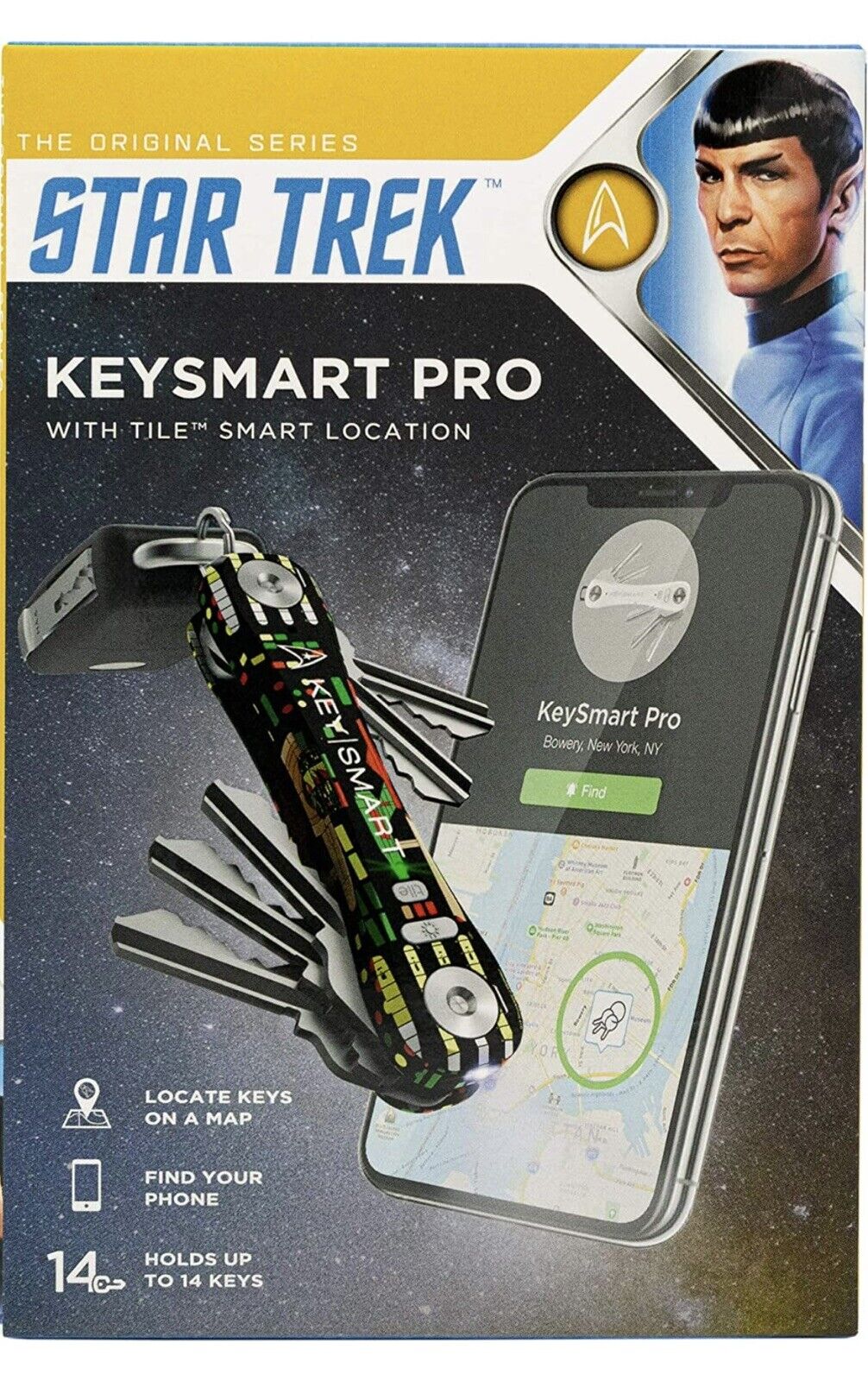 KeySmart Pro Star Trek TOS Edition w/ Tile Smart Location Technology NEW SEALED