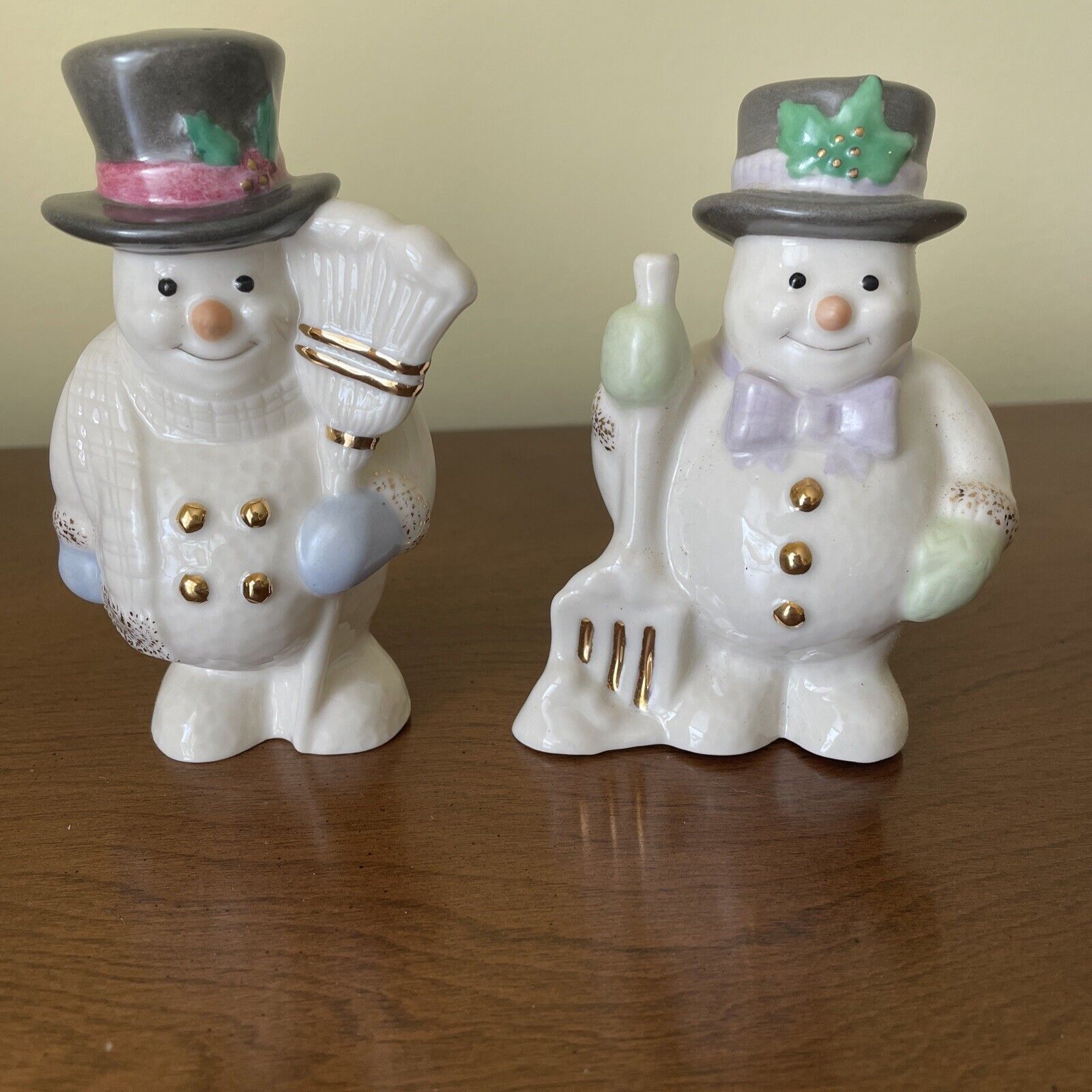 Lenox Snowman Salt & Pepper Holiday Christmas Shakers