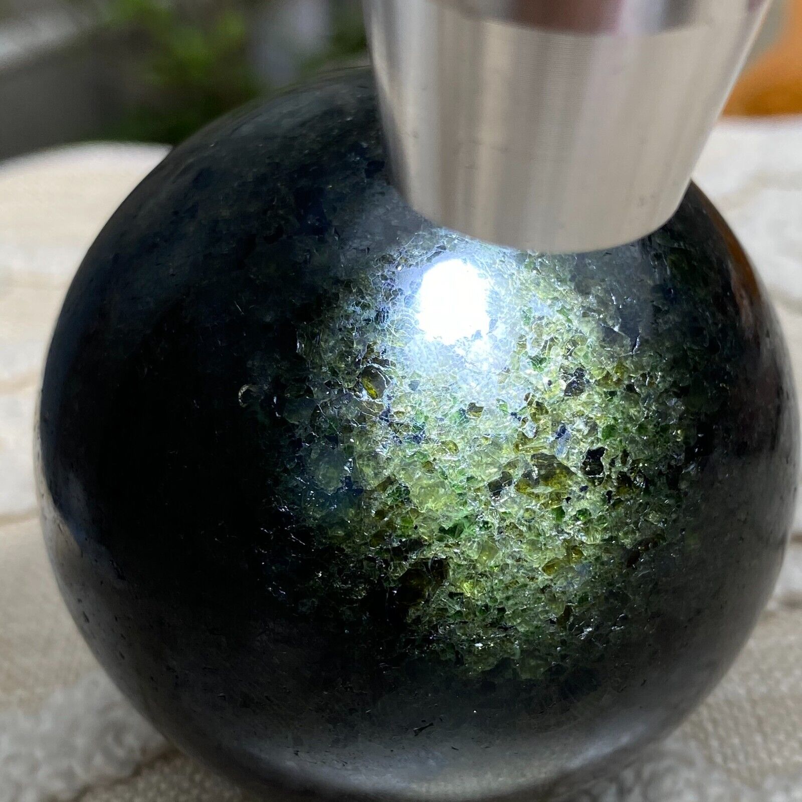 490g Large Rare Olivine Peridot Green Crystals Gemstone Sphere Mineral Specimen