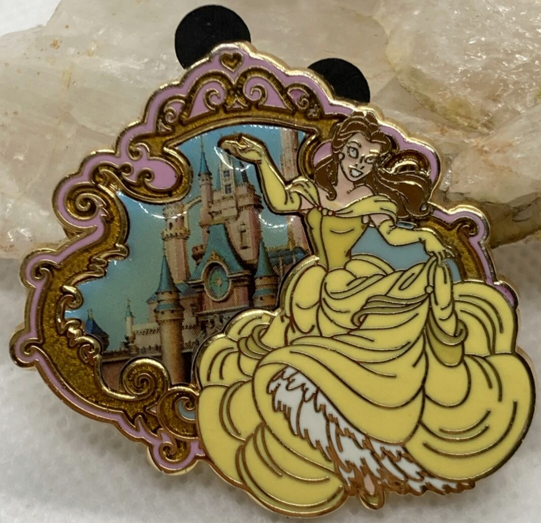 Disney 2011 Belle Yellow Dress in Front Cinderella\'s Castle Pin # 82943 WDW