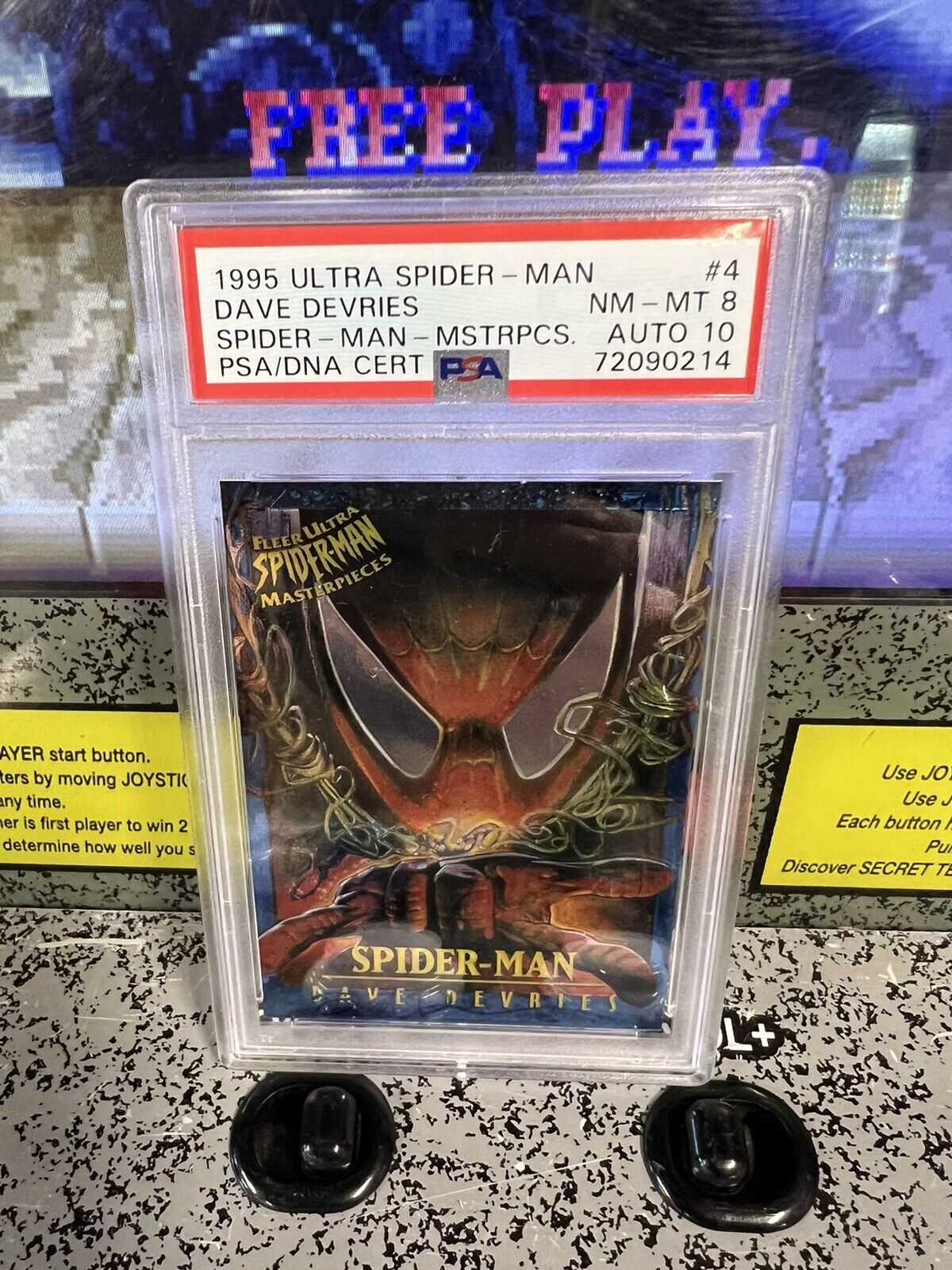1995 Ultra Spider-Man Spiderman Masterpieces PSA 8 NM-MT Auto 10 Dave DeVries