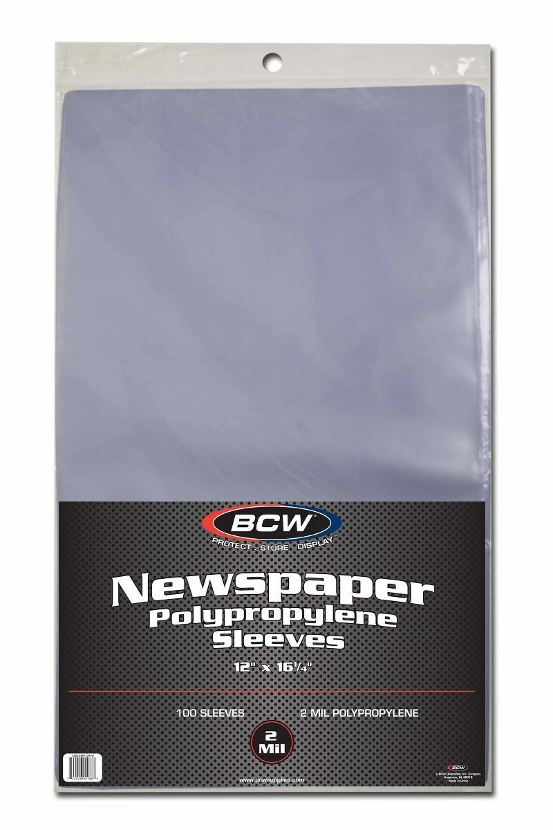 (100-Count ) BCW 12x16 Newspaper Sleeves 12\