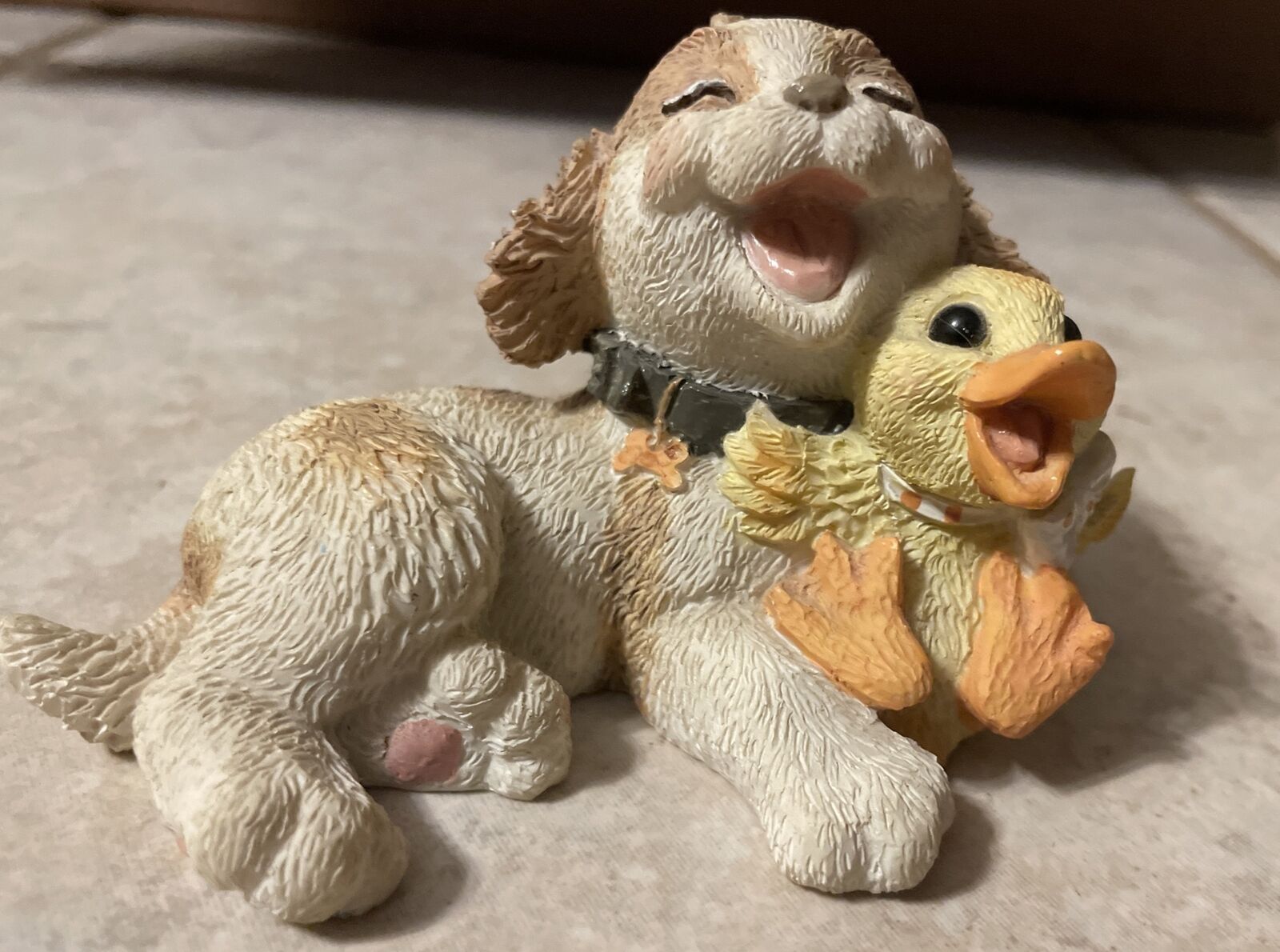 Vintage Laughables Mattie And Quackers 1996 Figurine Dog And Duck