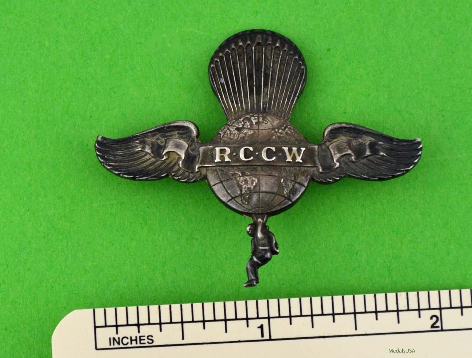 Rare Rip Cord Club of the World - R C C W Parachute Pin - Wing - 1920\'s 1930\'s