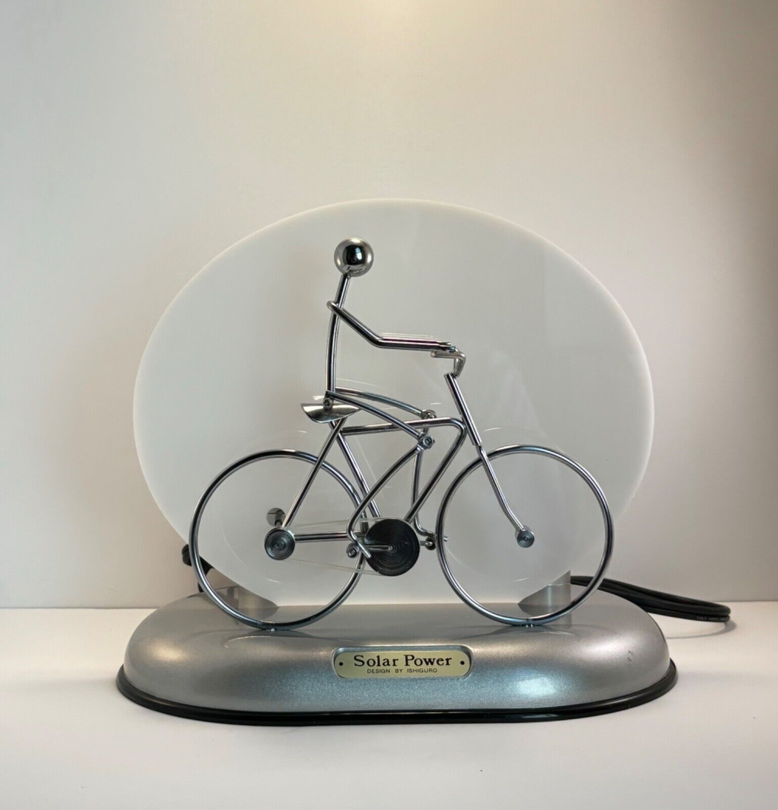Ishiguro Solar Power Table Lamp- Motion Man Pedaling Bicycle | Working Condition