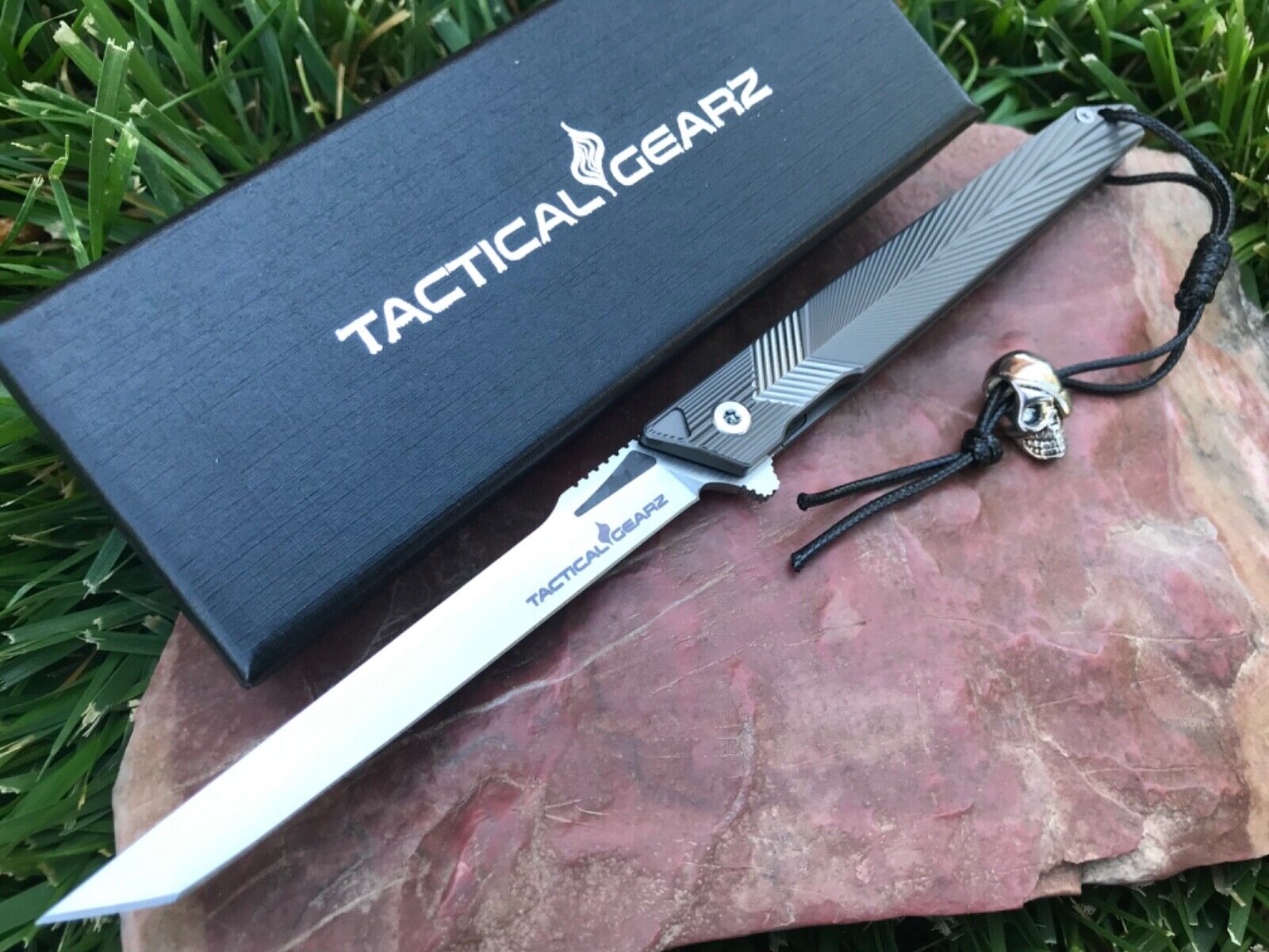 TacticalGearz Nox Tc4 Titanium EDC Pocket Knife Stainless Steel Tanto Blade