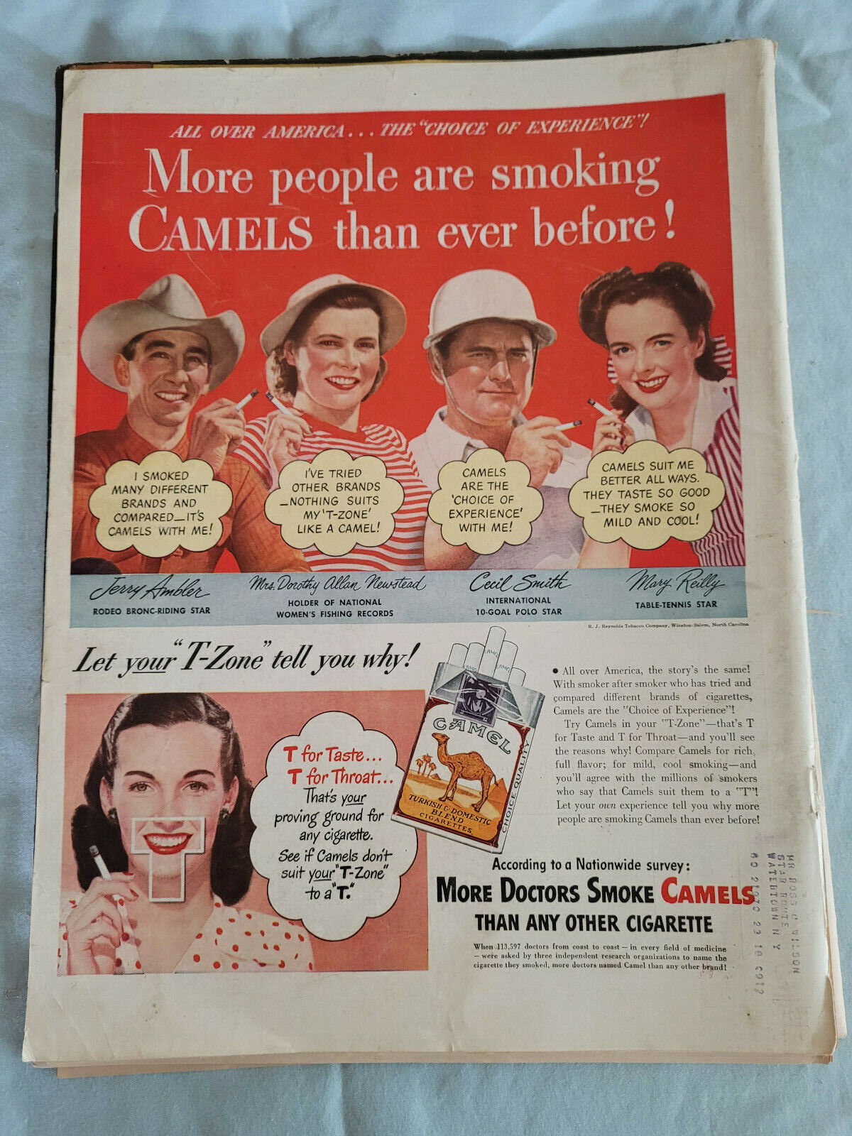VTG 1948 Orig Magazine Ad More People Are Smoking Smoking Camel Cigarettes Stars