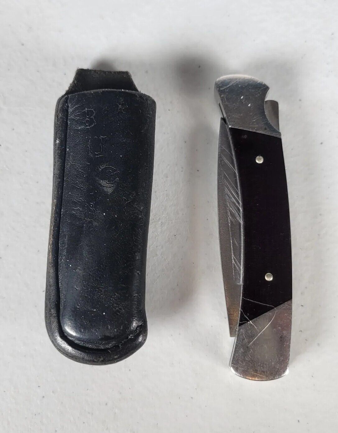 Buck Squire 501 Knife Made in Usa 1972-86 Lockback Sheath Vintage Folding Pocket