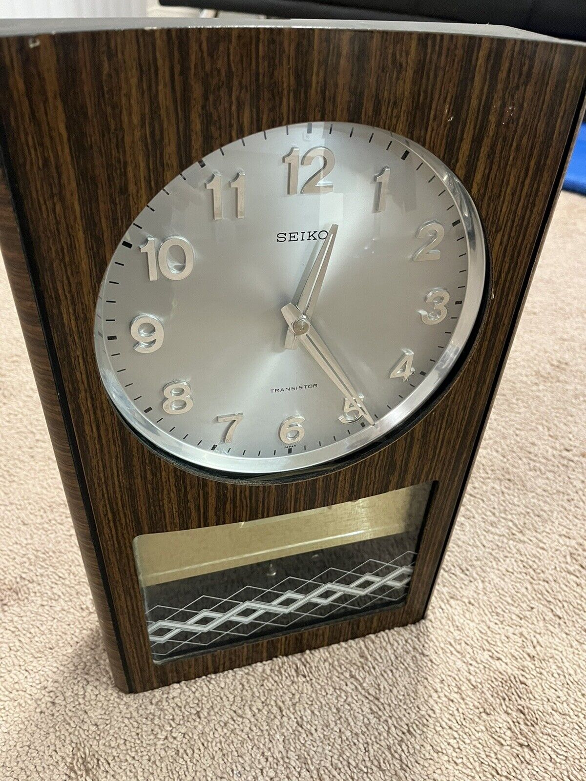 Seiko Vintage Transistor Wall Clock Pendulum Day Date Calendar Japan Works