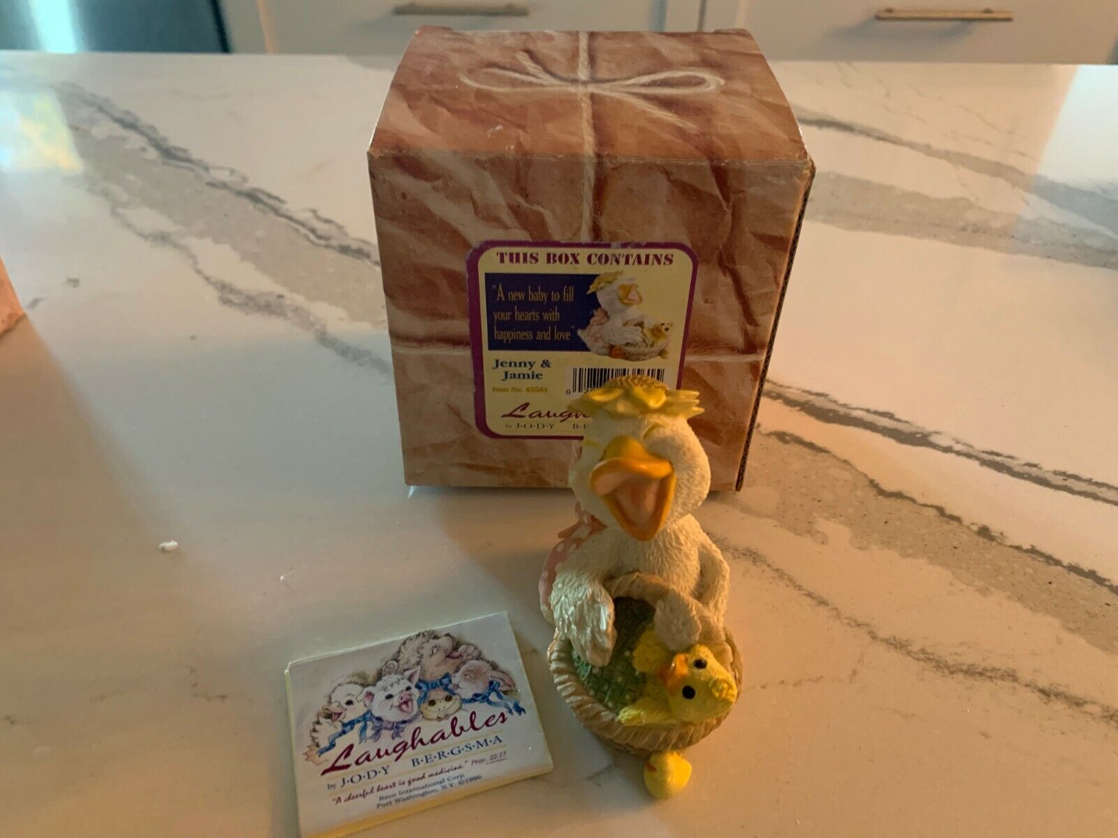 Vintage 1997 Reco Laughables Figurine Duck Jenny & Jamie Ducks Animals Box New