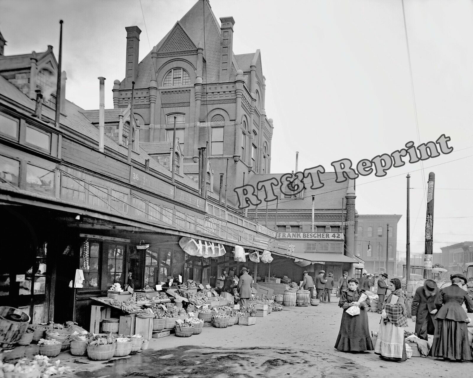 Photograph City Market, Kansas City, Missouri  Year 1906  8x10