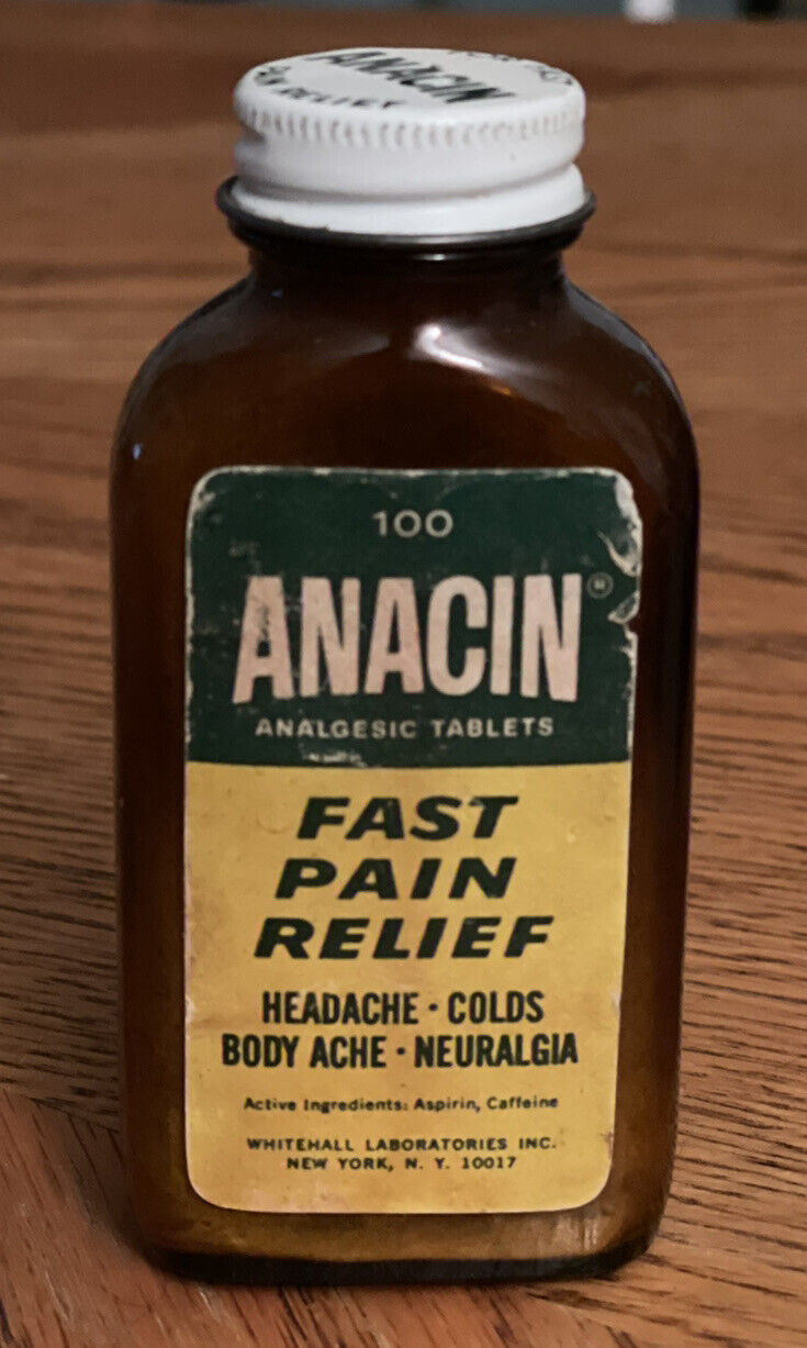 Vintage 1960s Anacin Aspirin Glass pill 4\