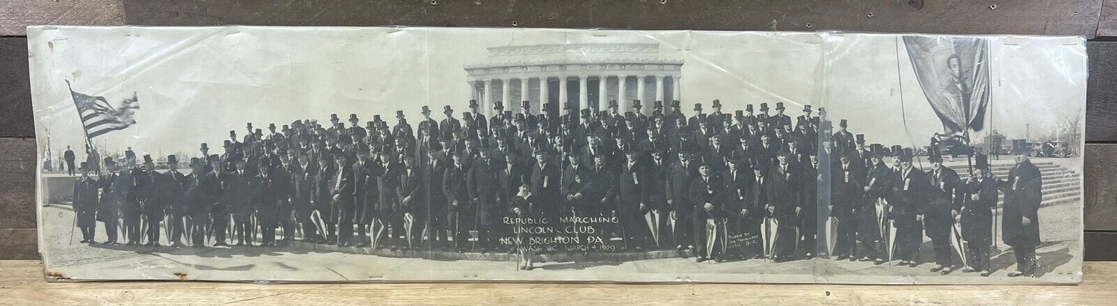 Vintage 1929 Republic Marching Lincoln Club Newbrighton, Pa Washington DC Photo 