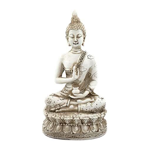  Thai Sitting Buddha Statue for Home Decor Ivory 6.7 \