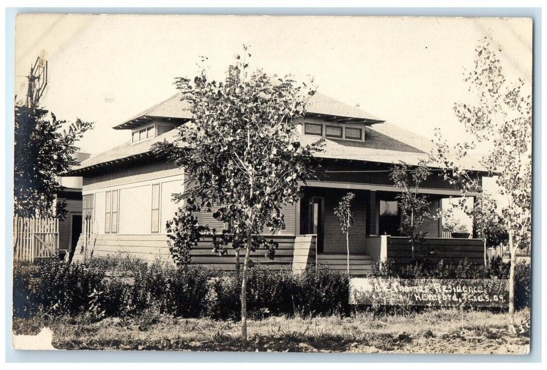 c1930's Thomas Home Residence View Hereford Texas TX RPPC Photo Postcard