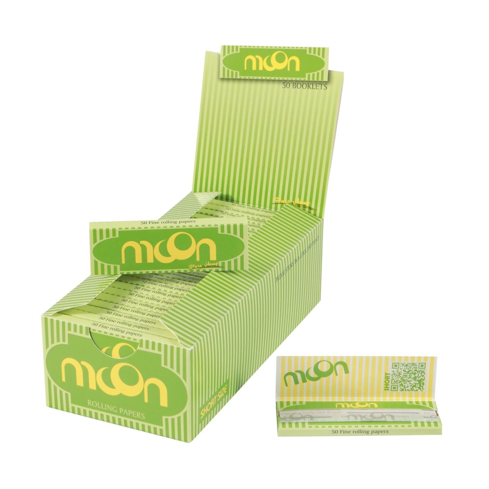 MOON 50 Booklets Pure Hemp Rolling Papers 70*36mm Short Size 2500 Leaves 1 Box