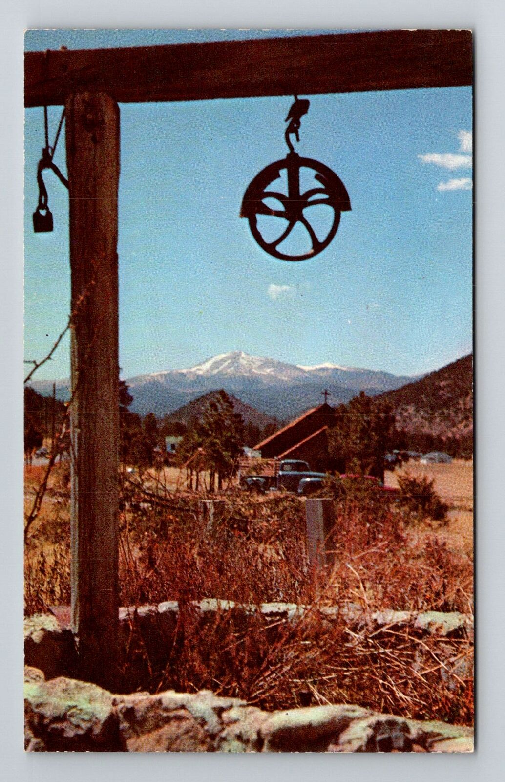 Ruidoso NM-New Mexico, An Old Well, The Little Church, Vintage Postcard