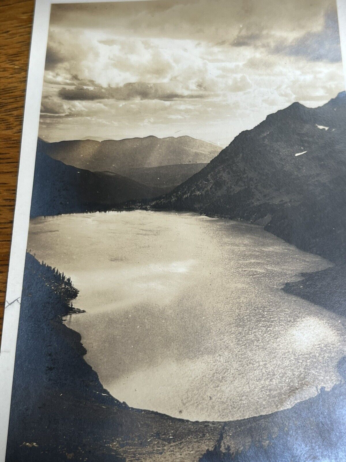 Antique Postcard RPPC Storm Lake Ellen Glacier National Park Circa 1920s
