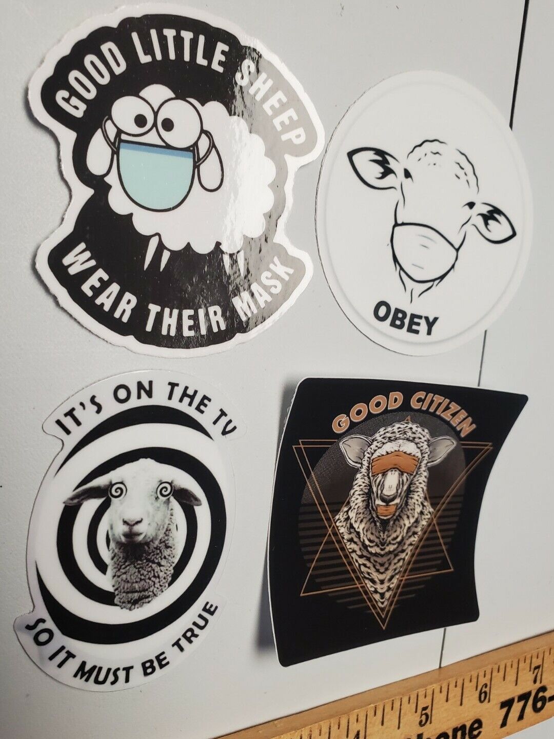 OBEY SHEEPLE 🐑 Anti Mask 😷 Anti Tyranny 3 Inch Stickers LOT 4 VARIETY PACK (4)