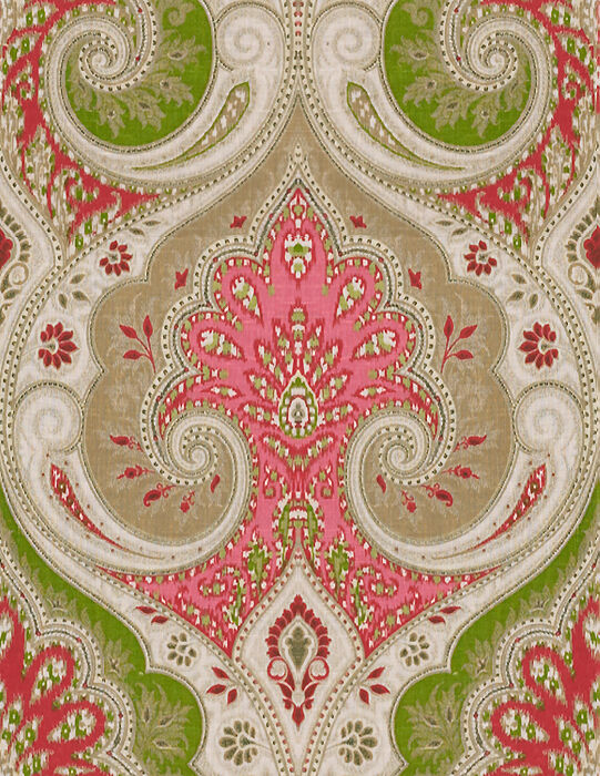 Kravet Paisley Linen Print Drapery Upholstery Fabric Latika Geranium BY THE YARD