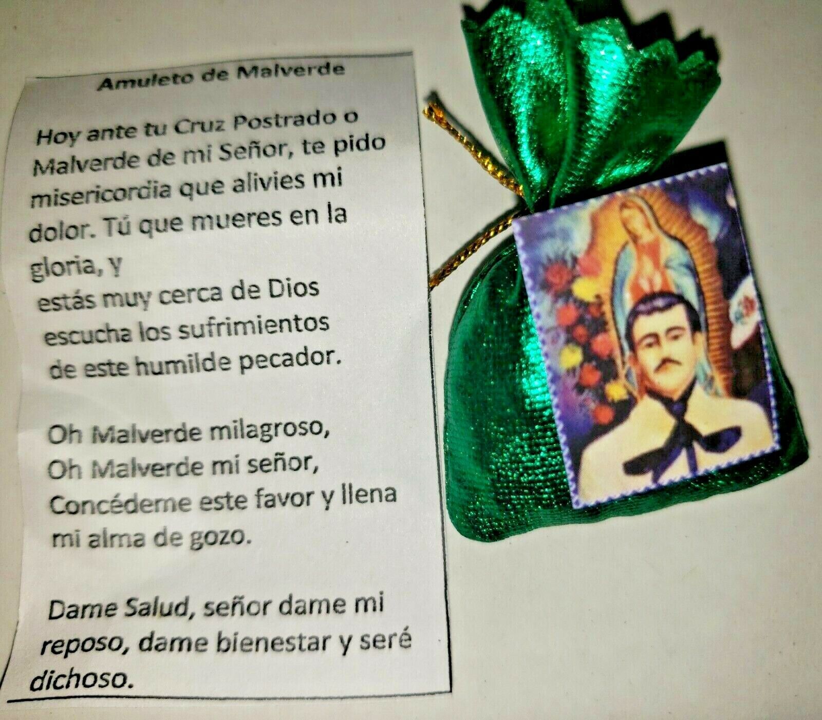 Verde Amuleto de Jesus Malverde Talisman Proteccion Amor Fortuna Love Fortune