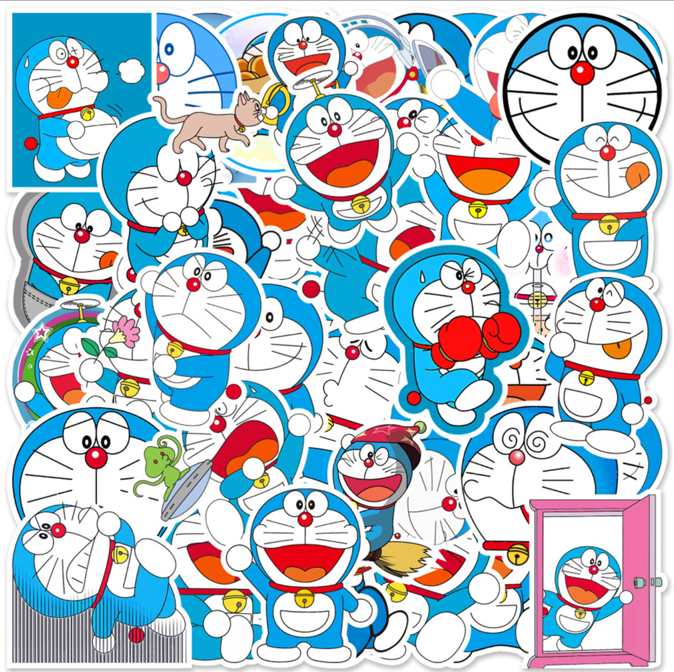 50 Pcs Pack Anime Doraemon Stickers Character Laptop Car Phone Fridge Decal 