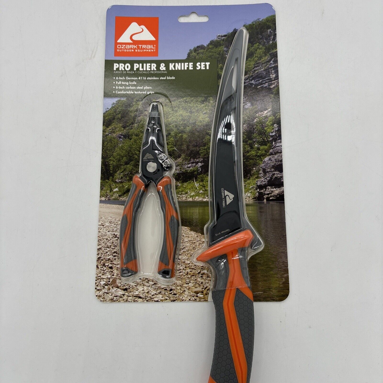 Ozark Trail Fishing Camping Fish Fillet Knife w/ Sheath & Pro Plier Tool Set NEW