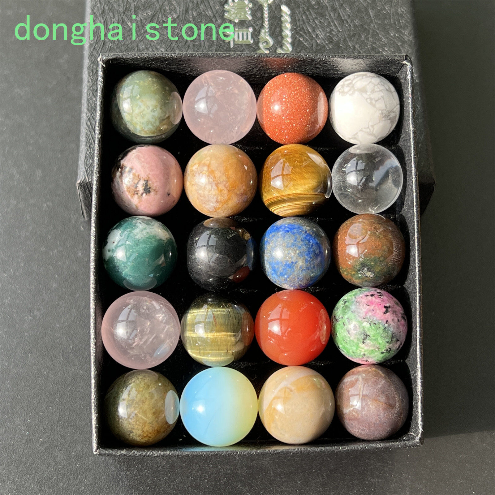 20x Wholesale Mixed Natural Sphere Quartz Crystal ball Reiki healing 15mm+ box