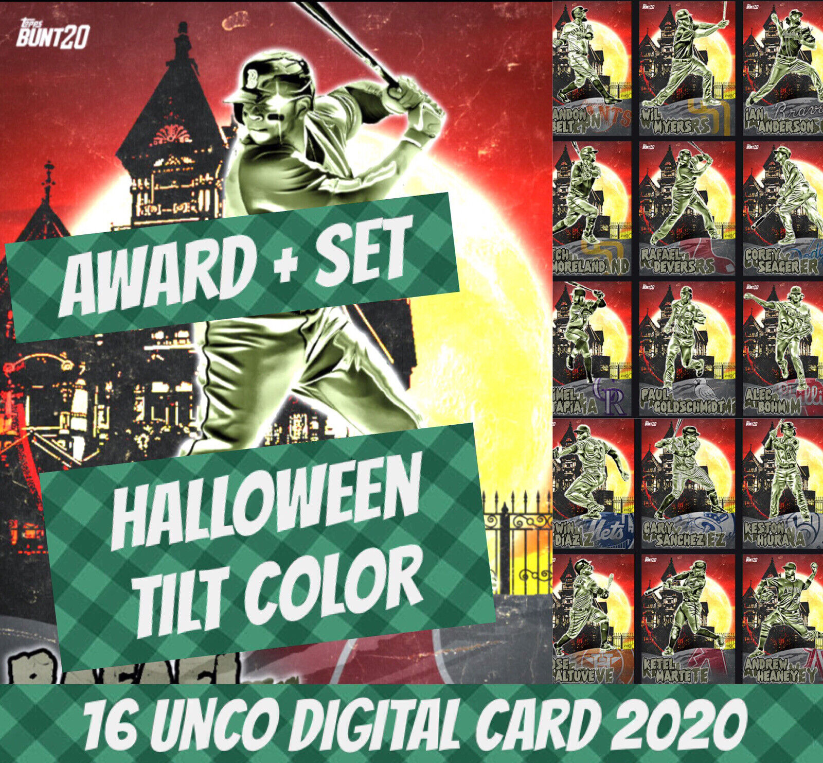 Topps Colorful Rafael Devers TILT Unco Award + Set (1+15 Halloween 2020 Digital