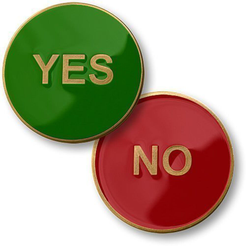 NEW Yes No Flipper Challenge Coin.