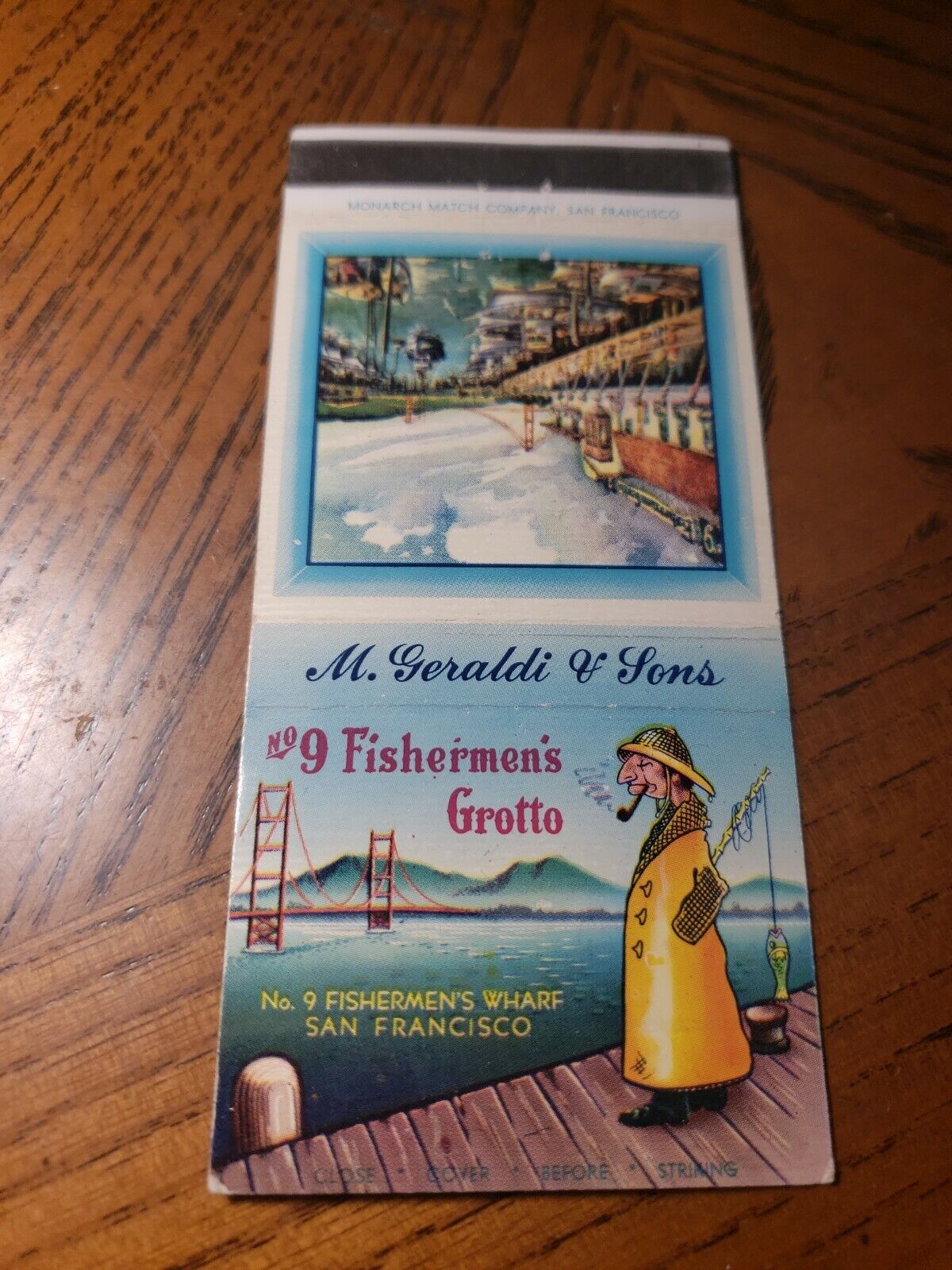 Vintage Matchcover No.9 Fisherman's Wharf San Francisco California 