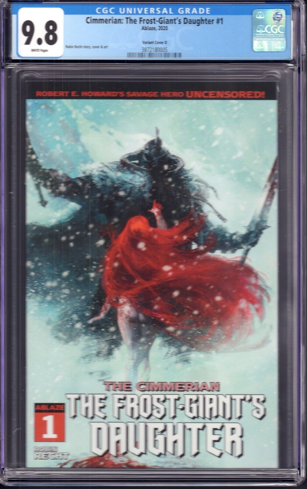 Cimmerian: The Frost-Giant\'s Daughter #1 (Ablaze, 2020) CGC 9.8 Variant Cover D