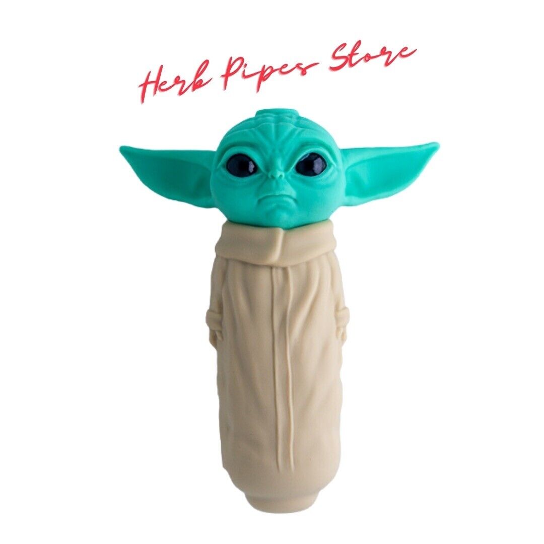 Baby Yoda Glass Bowl Smoking pipe|Starwars Collectible Silicone Pipes