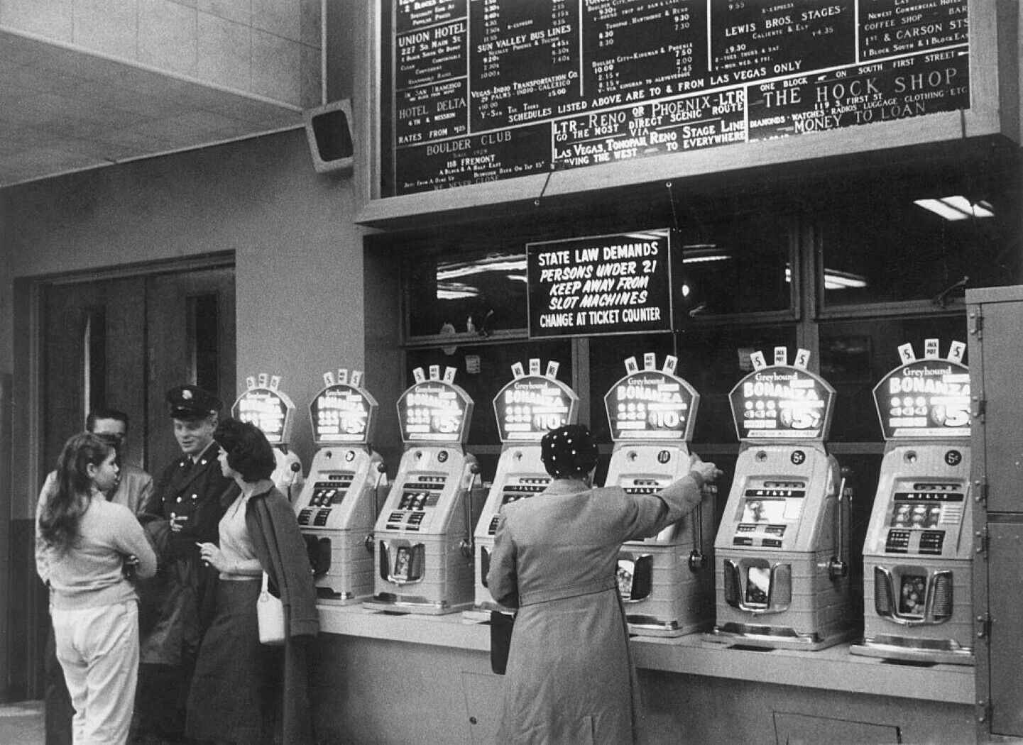 Las Vegas Slots 1950s 8.5x11 Photo Reprint