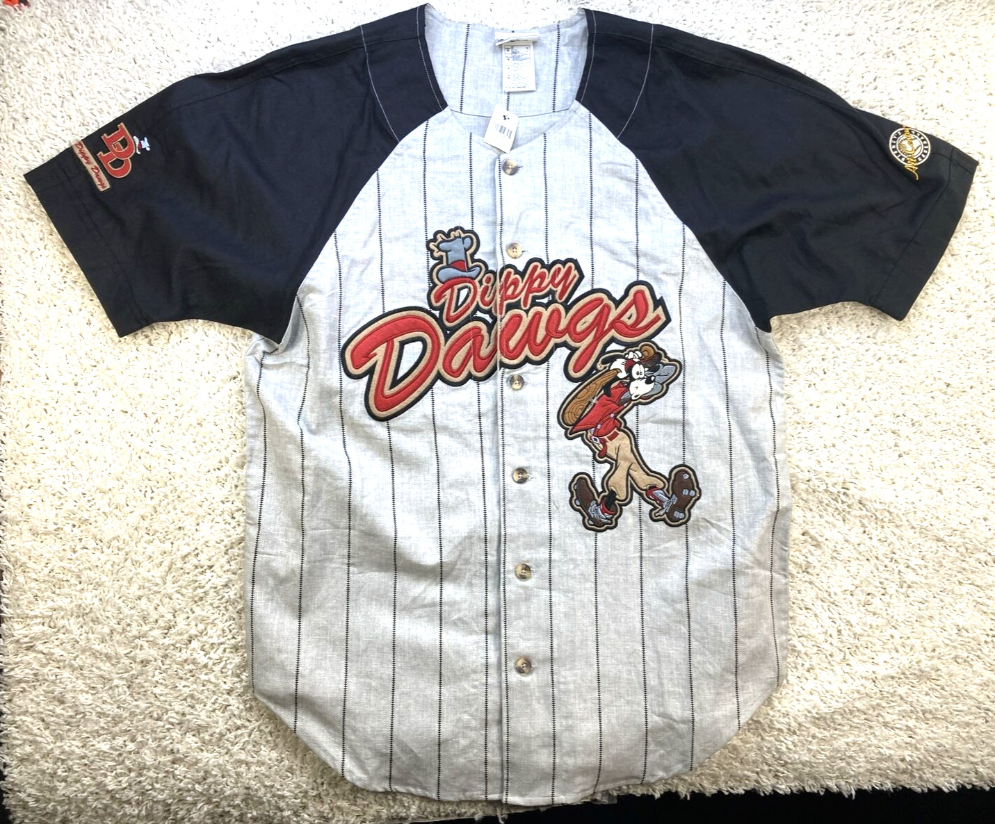 Vtg  90s Disney parks Goofy Shirt  Baseball Button Up  Jersey men's   M