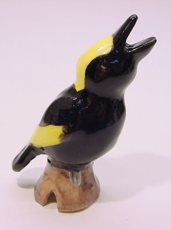 Made in Australia ** Black & Yellow Regent Bowerbird Pie Bird Vent Funnel OOAK
