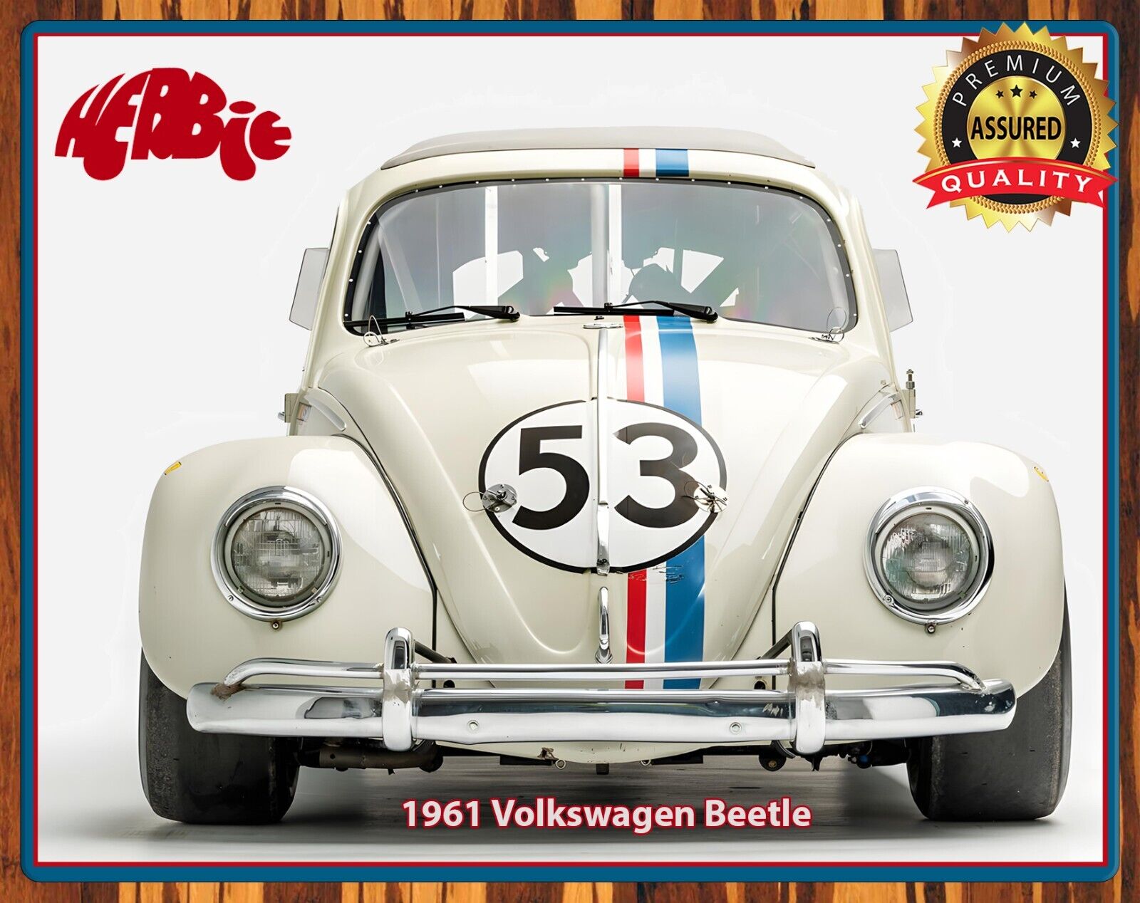 1961 Volkswagen Beetle - Herbie The Love Bug - Metal Sign 11 x 14