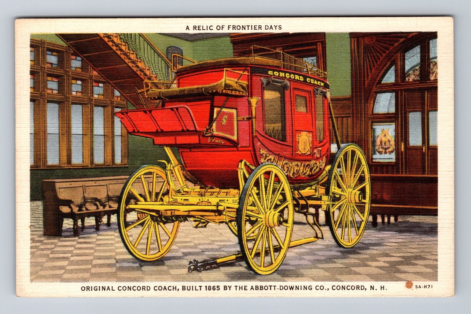 Concord NH-New Hampshire, Original Concord Coach, Antique, Vintage Postcard