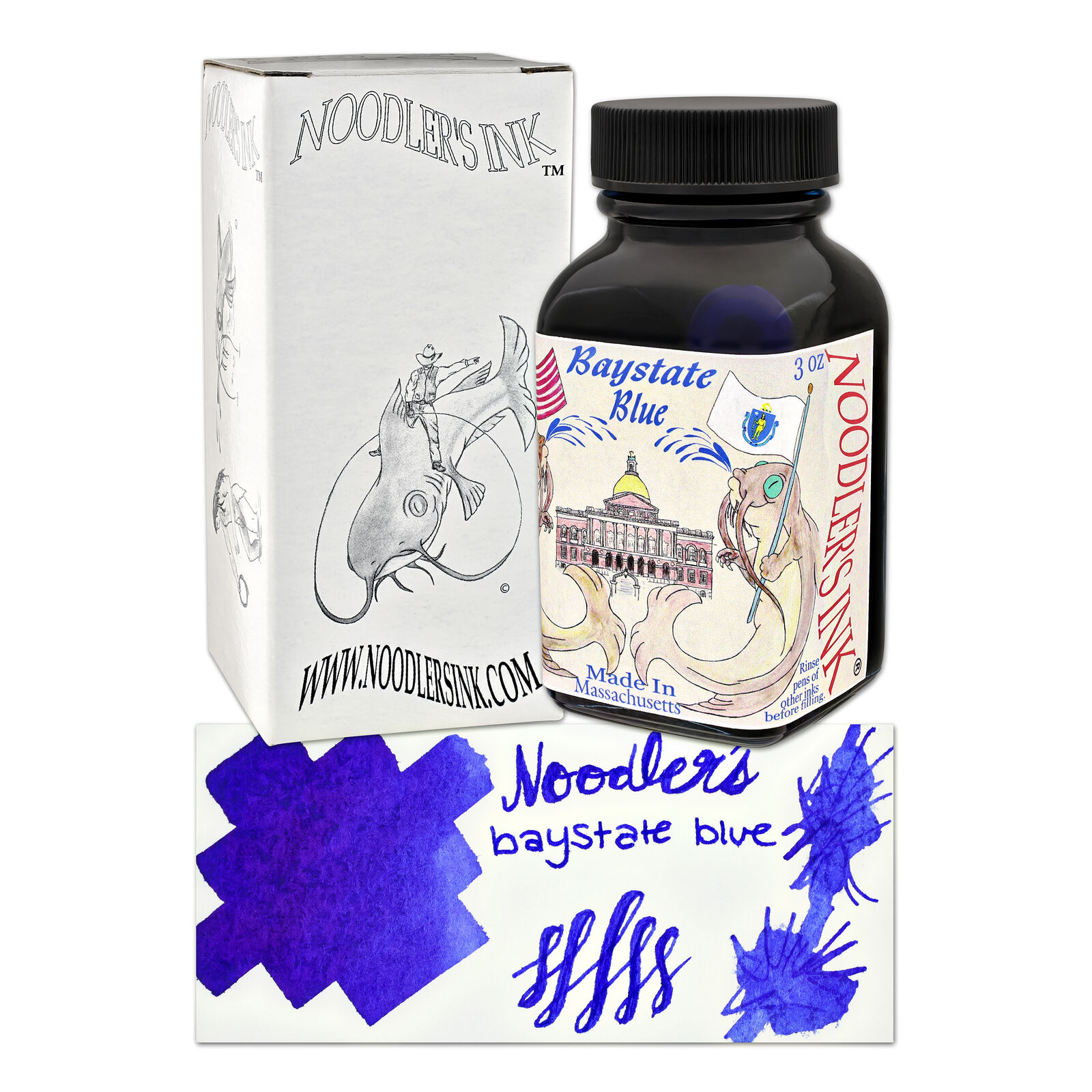 Noodler's Baystate Bottled Ink for Fountain Pens in Blue - 3oz - NEW in Box