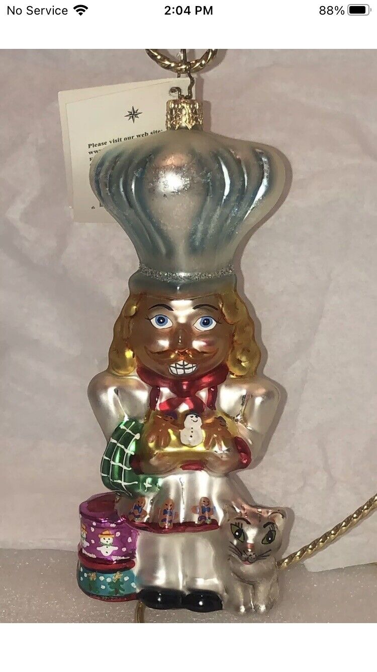 Christopher Radko BASHFUL BOBBY Hand Blown Glass Chef Ornament Loaf Rare Signed